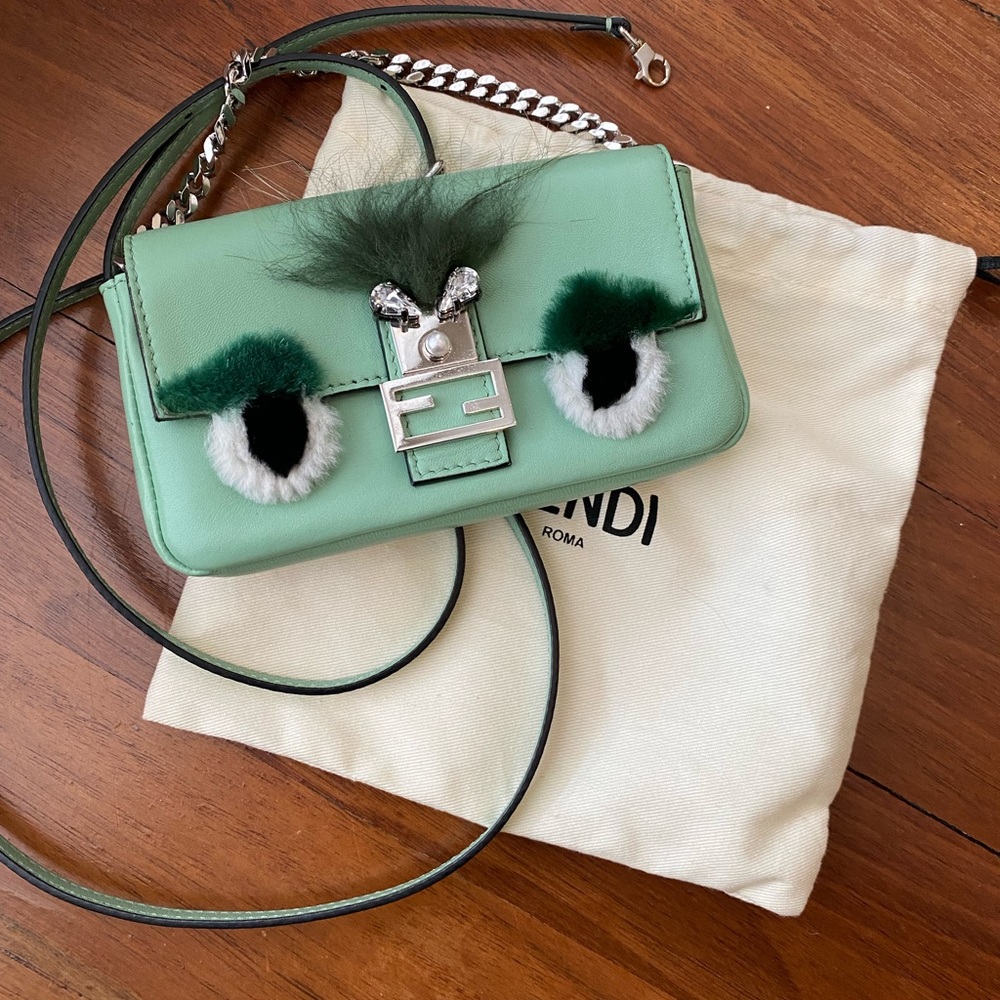Fendi peekaboo micro purse green